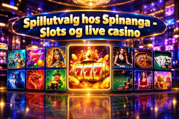Spillutvalg hos Spinanga - Slots og live casino
